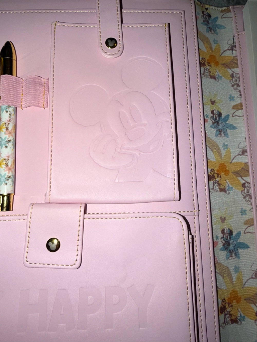 RARE Walt Disney Mickey Mouse Pink Padfolio Set - Picture 7 of 13